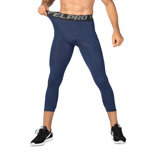 Men's Compression Tights 3/4 Running Elasticity Compression Leggings Pants