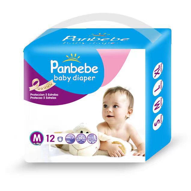 The manufacturer produces ordinary baby and children's diapers PE film small packaging M size 12 pieces L size 10 pieces XL size 8 pieces