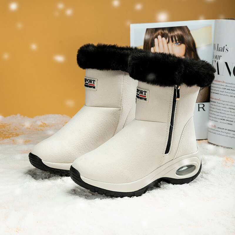 Women's Winter Ankle Warm Plush Snow Boots With Fur