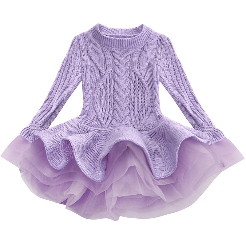Lavender Sweater Tutu Dress