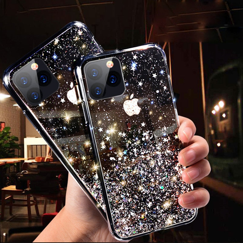 Luxury Bling Glitter Phone Case For iPhone- Transparent Cases