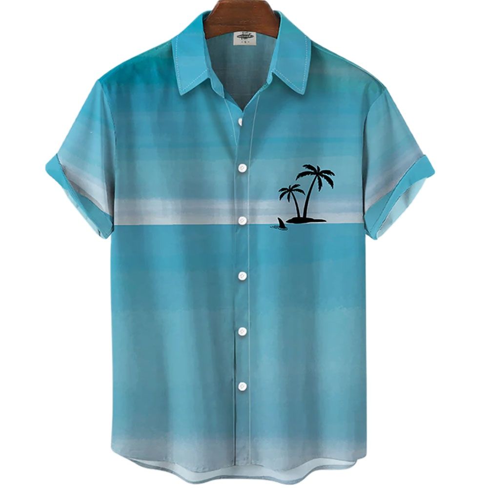 3D Coconut Tree Hawaiian Shirts For Men  Summer Beach Short Sleeve Tops Shirt Men Harajuku Oversized Male Blouse Chemise Homme