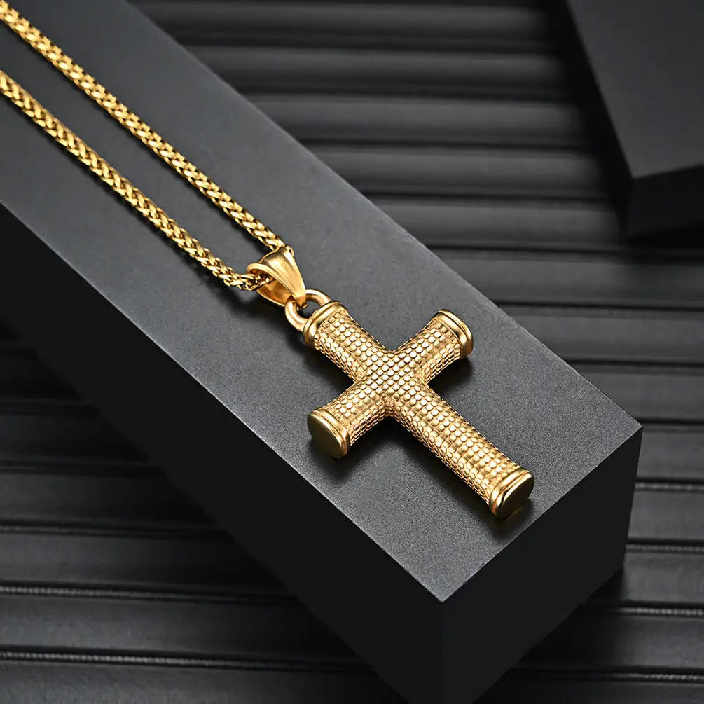 Stainless Steel Cast Religious Cross Necklace