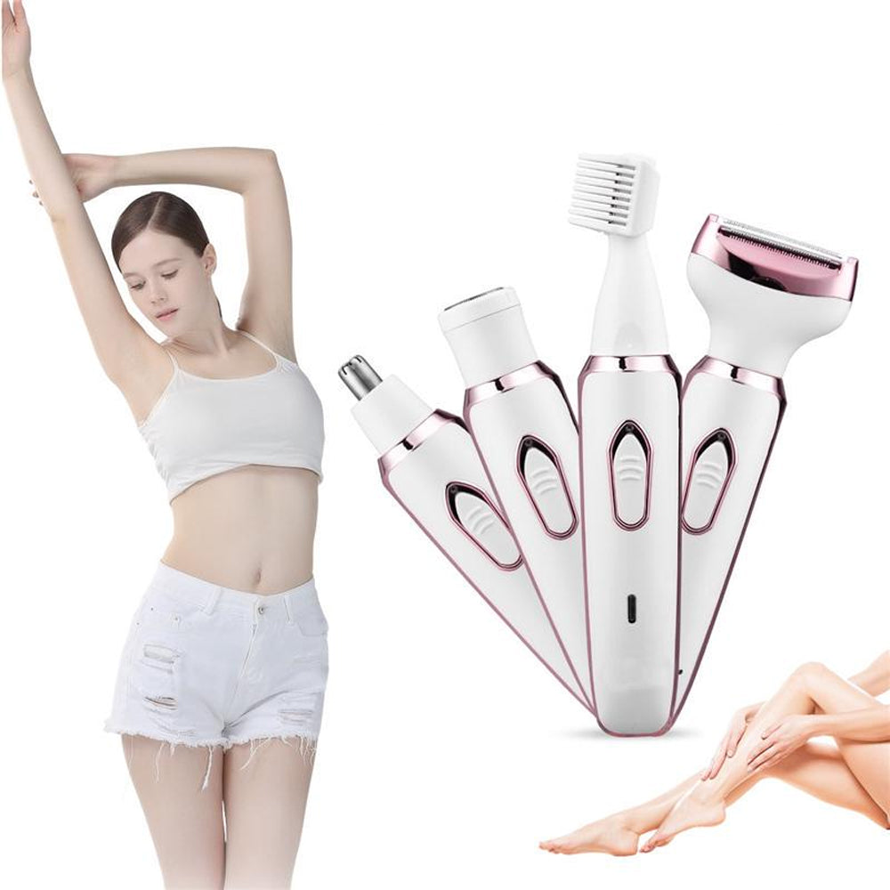 4-in-1 Women's USB Rechargeable Painless Epilator Electric Shaver
