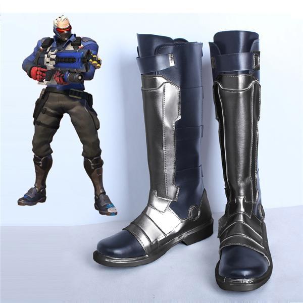 OW No.76 Black Cosplay Shoes Boot Custom Made