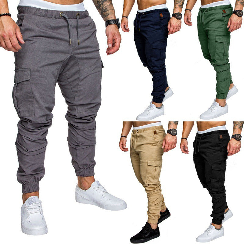 Casual Tethered Elastic Waist Joggers