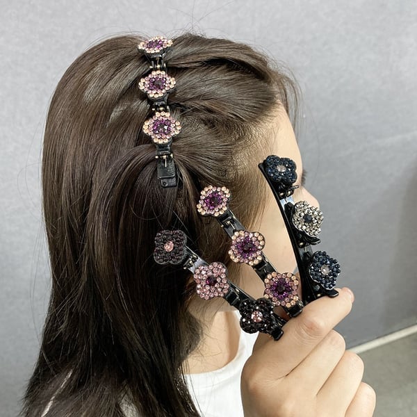 The best gift for Mother's Day Sparkling Crystal Stone Braided Hair Clips