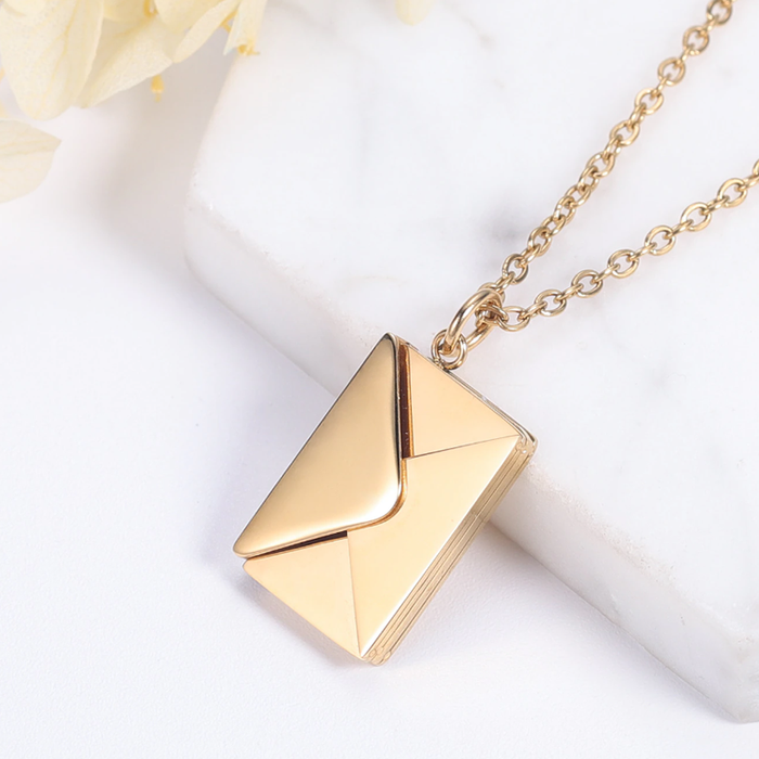 vien Love Letter Envelope Pendant Necklace Hollow Confession Jewelry For  Women Gold-plated Stainless Steel Locket Price in India - Buy vien Love  Letter Envelope Pendant Necklace Hollow Confession Jewelry For Women  Gold-plated