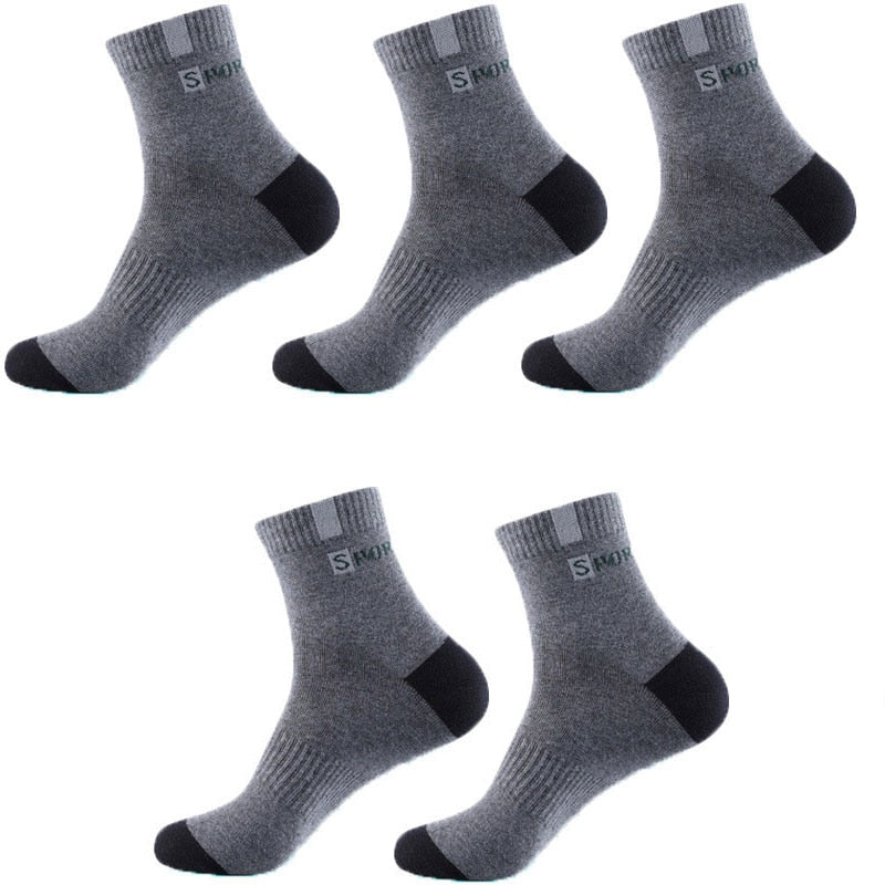 5 Pairs High-quality Bamboo Fiber Breathable Deodorant Business Men Tube Socks For Autumn And Spring Summer Plus Size EUR 38-47