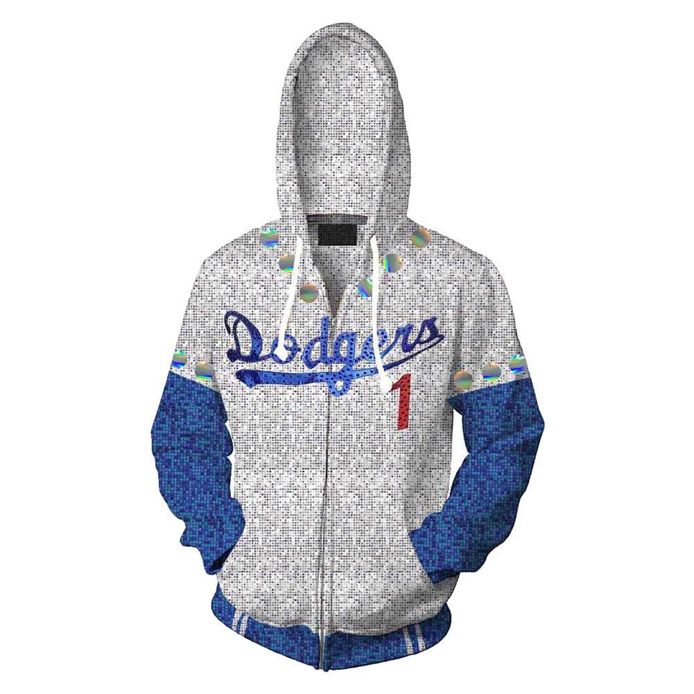 2019 Rocketman Elton John Dodgers Hoodie Baseball Team Uniform Cosplay Costume