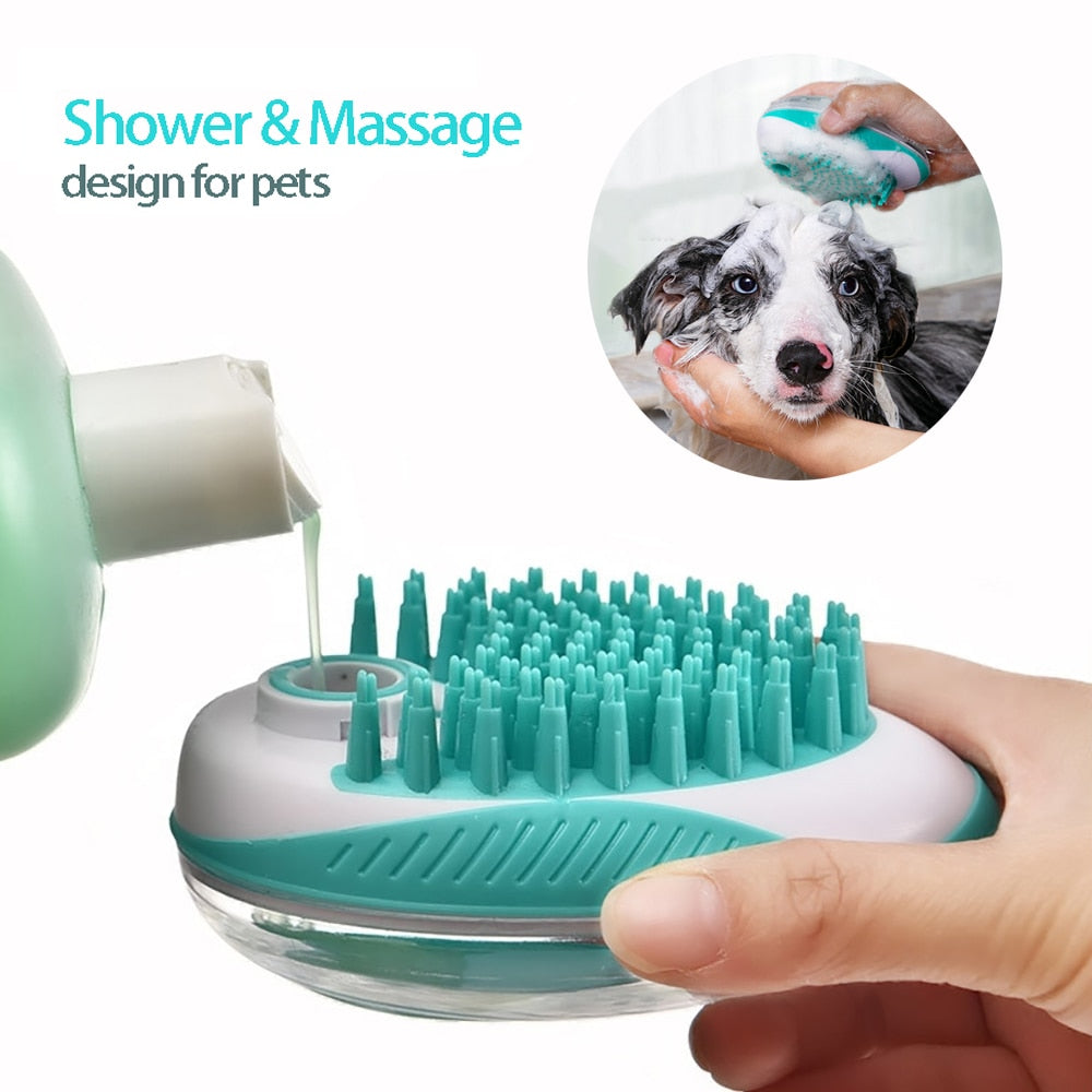 2-in-1 Pet Bath Brush Massager