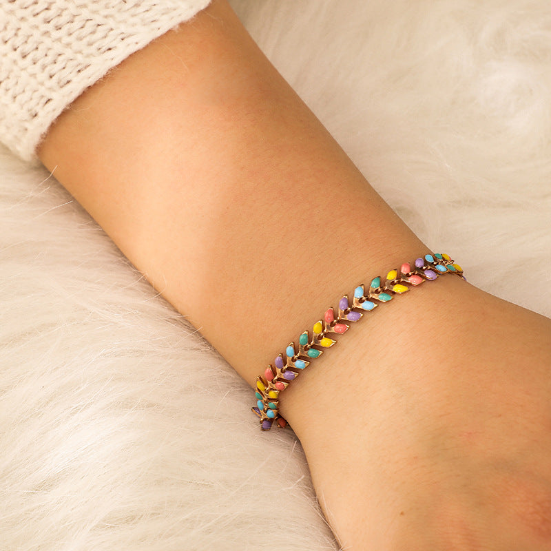Jewelry Women Color leaf bracelet