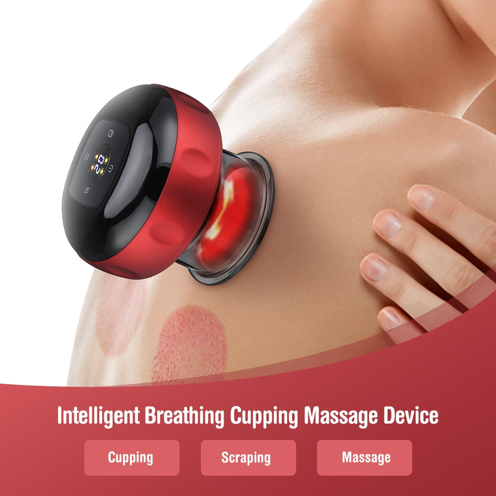 Electric Cupping Massage Device Gua Sha Wireless Vacuum Suction Cups Heating Magnetic Therapy Scraping Body Back Massager Slimmi