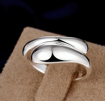 Silver Plated Creative Waterdrop Thumb Finger Open Wrap Rings for Women Girls