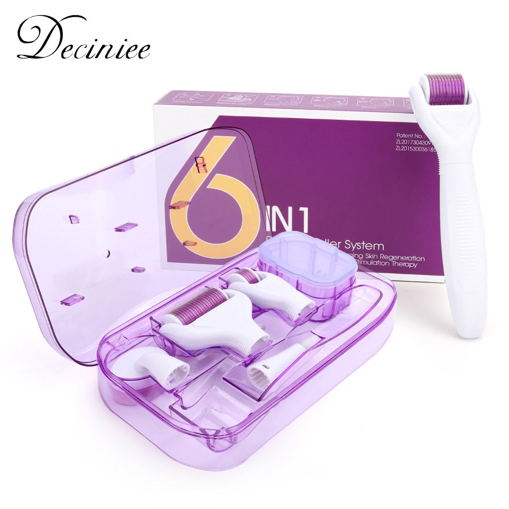 Original DRS 6 in 1 Derma Roller Needle Microdermabrasion Facial Rollor Microneedle Kits for Skin Care Rejuvenation Treatment