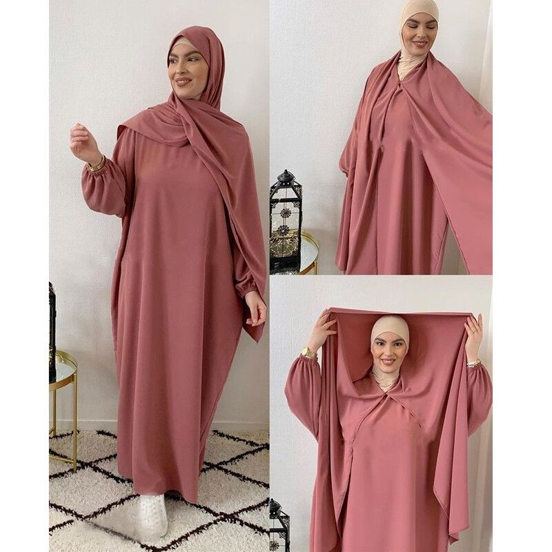 Ramadan Eid Muslim Hijab Dress Robes Musulmane Abaya Elegant Soft Islam Kaftans Abayas For Women Arab Worship Service Clothing
