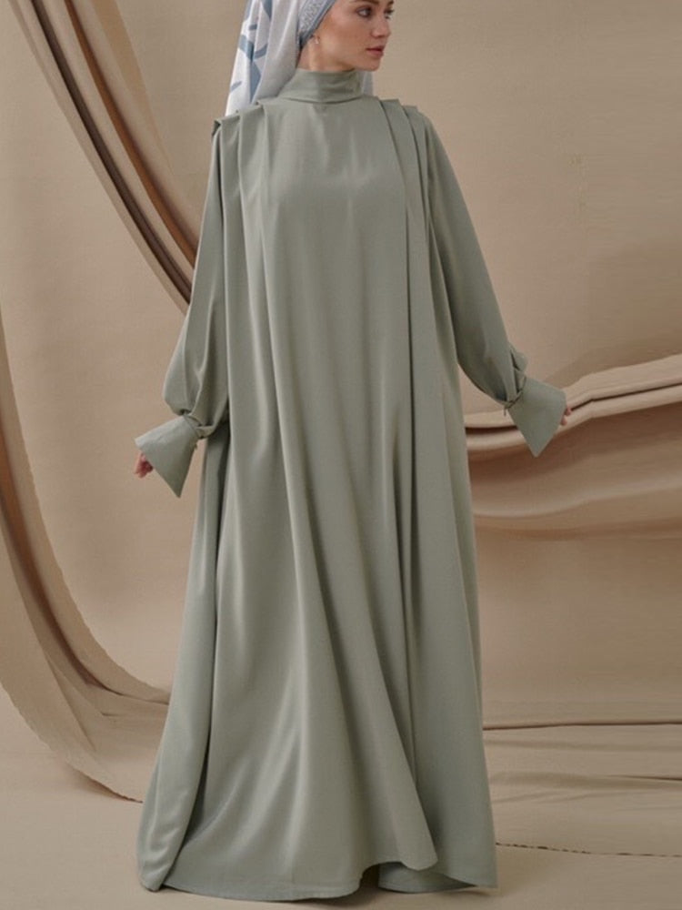 Eid Muslim Women's Prayer Dress Abaya High Neck Ramadan Maxi Long Dresses Islamic Musulman Moroccan Kaftan Vestdidos Abayas