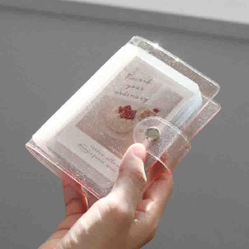 Jelly Color Photo Album for Mini Card Photo Sticker Album Mini Photo Album Transparent Glitter Card Holder Gifts For Valentine Gifts for Friends