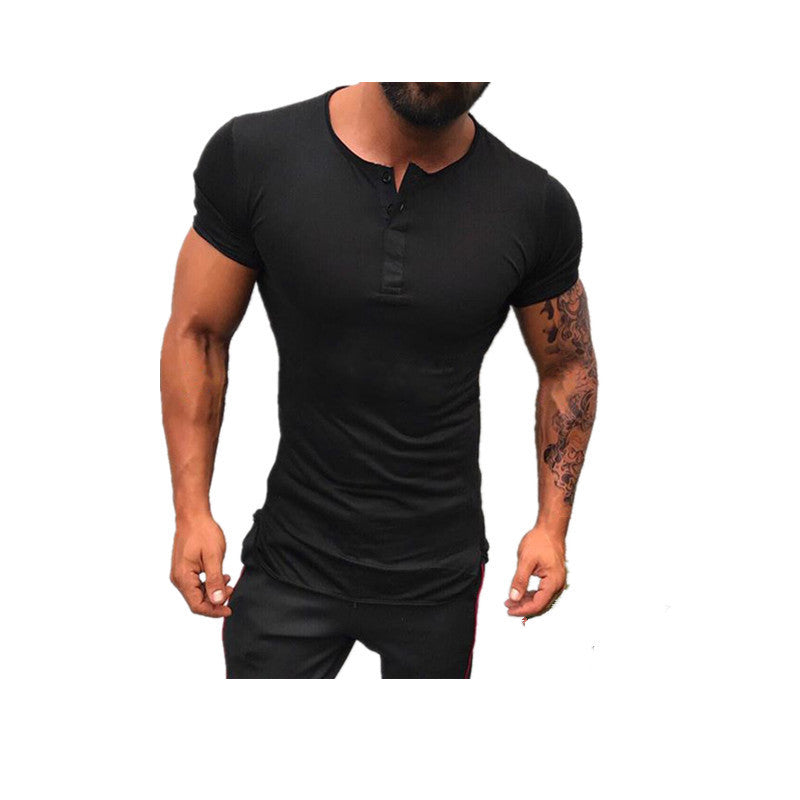 Men's monochrome short sleeve shirt