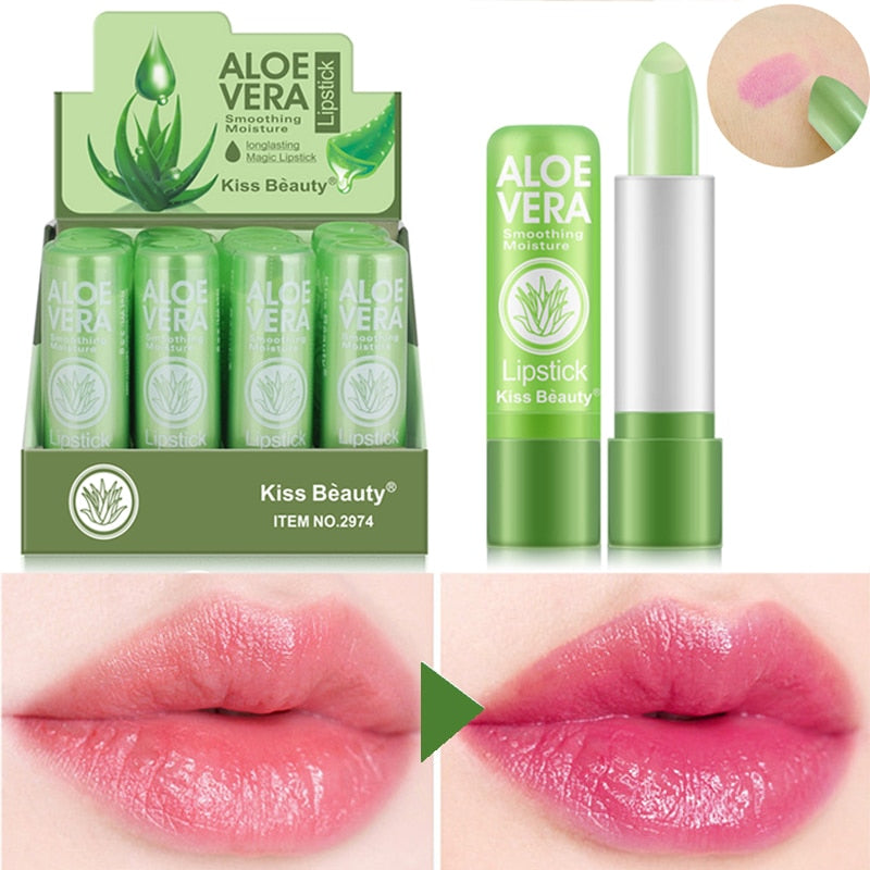Moisturizing Aloe Vera Lipstick - Unlock Bold and Vibrant Lips with Temperature-Activated Color and Nourishing Ingredients