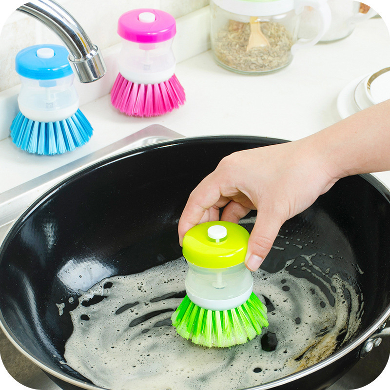 Dropship Automatic Liquid Adding Pan Washing Brush In The Kitchen