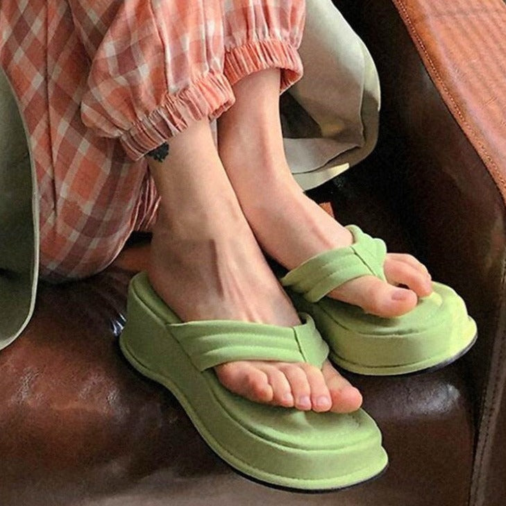 Yodwl Women Slippers  New Clip Toe Sandals Women Shoes Wedge Platform Slippers Fashion Dress High Heels Female Flip Flops Casual