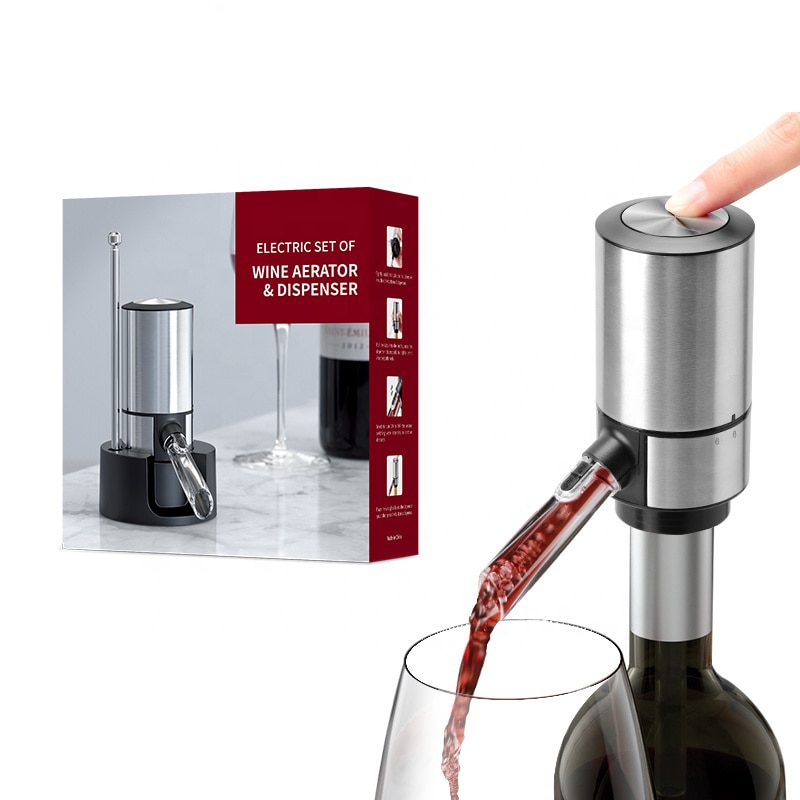Electric Wine Aerator Dispenser Bar Party Accessories Stainless Steel Intelligent Automatic Decanter Pourer Valentine's Day Gift