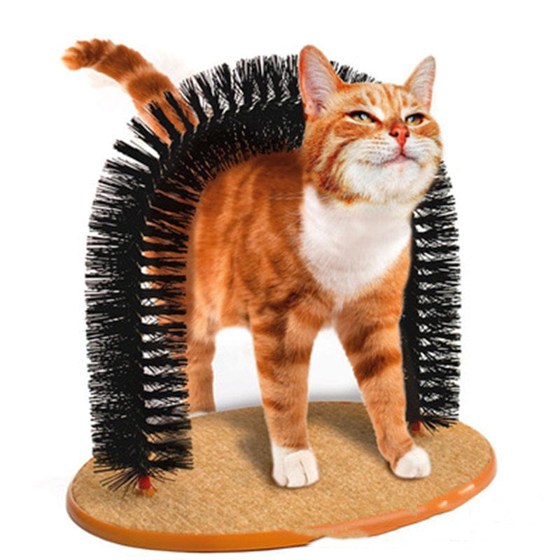 CATTOY - Tapis de grattage pour chat avec brosse de massage et de nettoyage