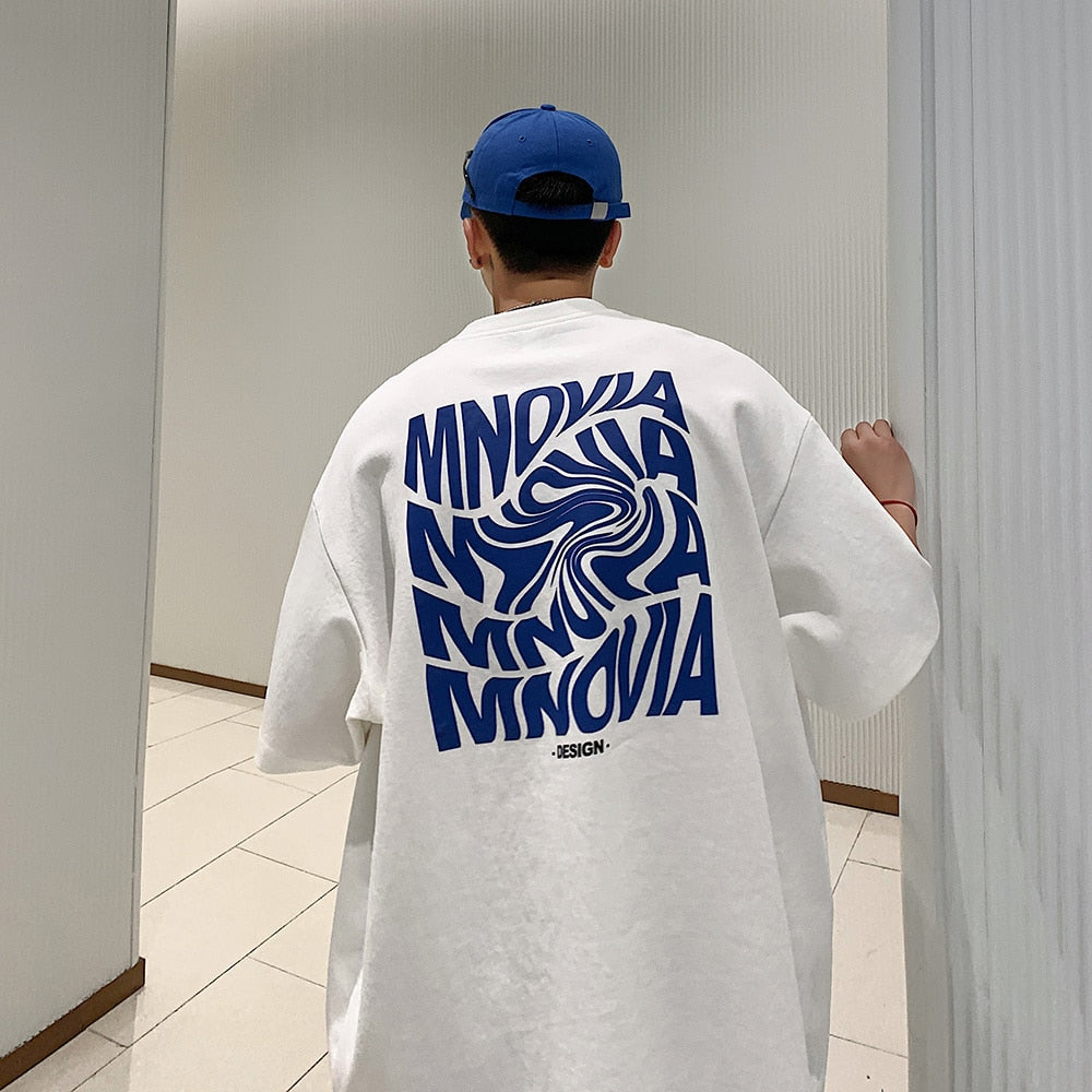 Printed "MNOVIA" Cotton T-shirt