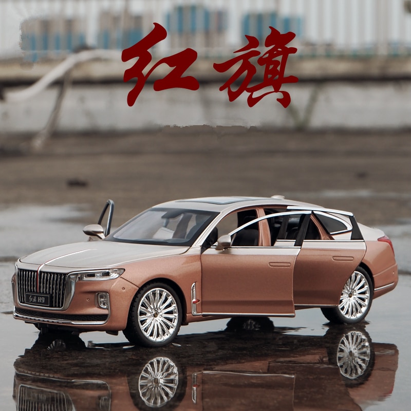 1/24 HONG QI H9 Alloy Luxy Car Model Diecasts Metal Toy Vehicles Car Model Simulation Sound and Light Collection Childrens Gifts