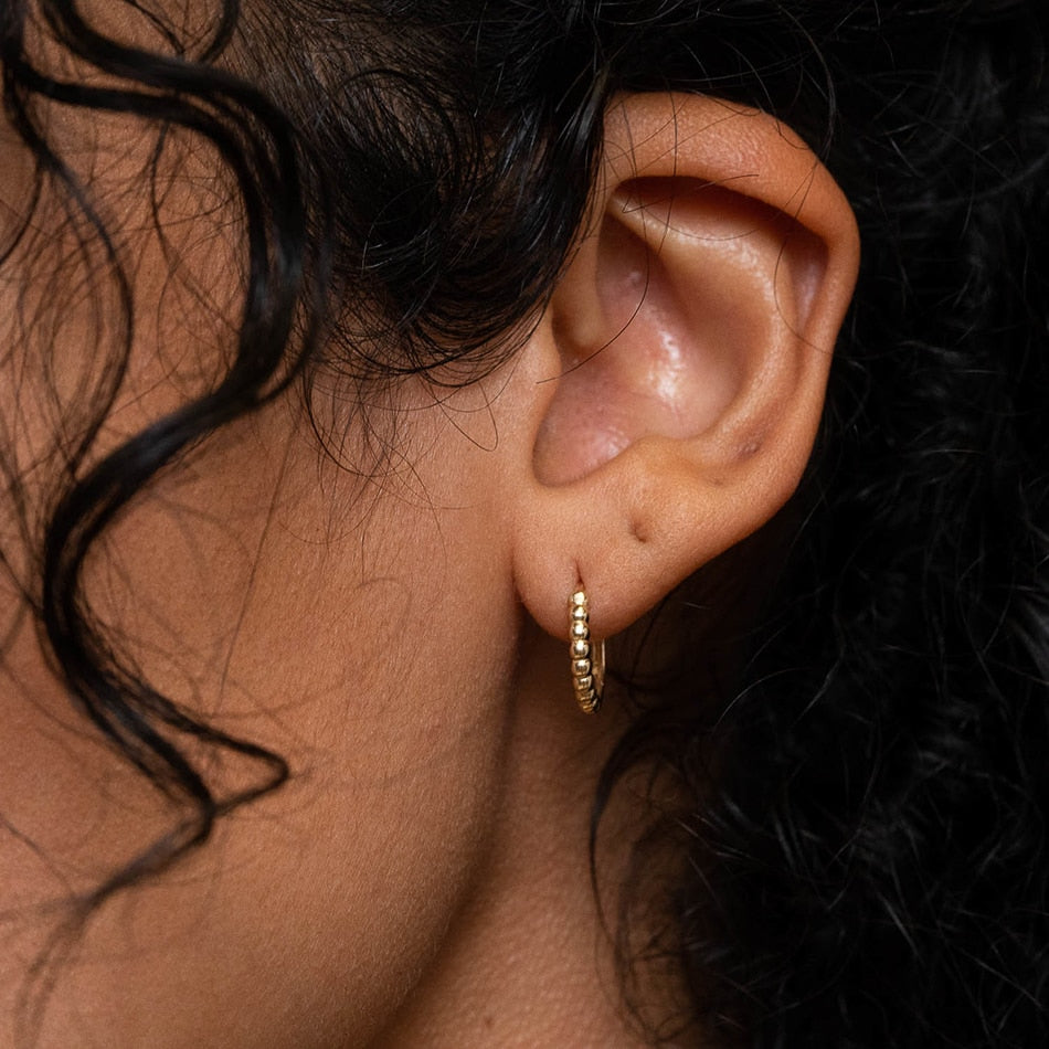 Simple Beaded Hoop Earrings