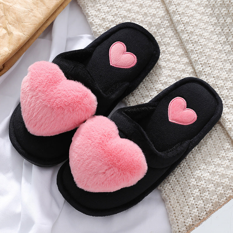 Cute Love Fluffy Slipper Home Slippers