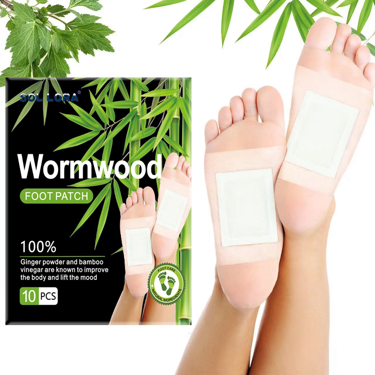 Wormwood Foot Patch, Sleep Feel Better, Ginger Foot Pads for Relaxation, Relieve Stress and Pain