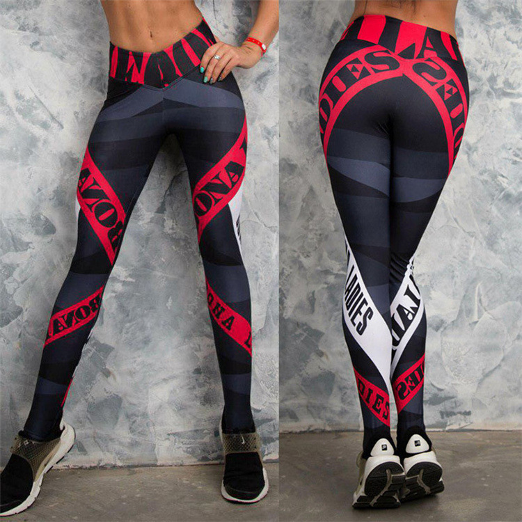 Cross border cellular digital printing yoga suit in Europe and America, hip lifting high waisted sports casual pants, quick drying yoga pants, leggings