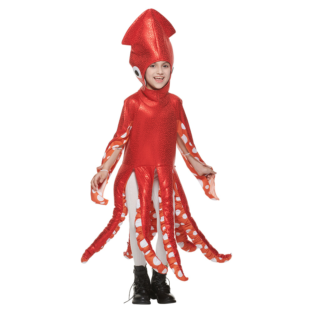 New Halloween Children's Costume Cute Cute Cute Squid One Piece School Party Funny Costume