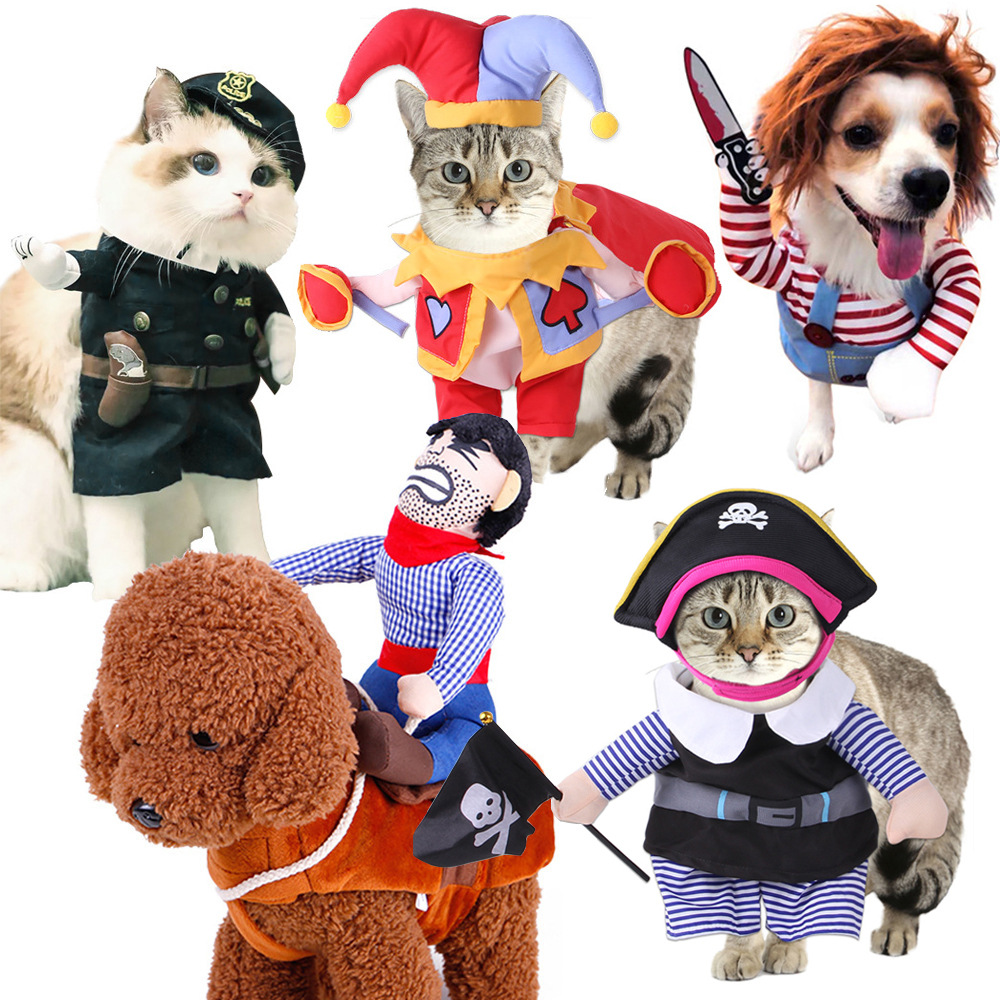 Summary Pet Cowboy Riding Costume Pet Supplies Costume Cosplay Halloween Dog Clothes