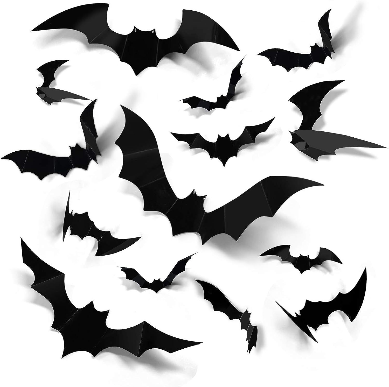 56pcs pack Halloween bat stickers 3D stereoscopic bat stickers decorative stickers black bat stickers party decorations