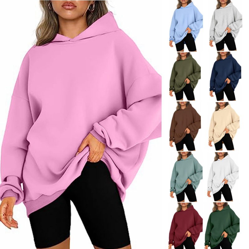 2023 Hooded Pullover with Extra Large Loose Relaxed Plush Sweater