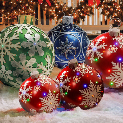 Fun Printed PVC Inflatable Balloons for Holidays and Parties - 60cm Christmas Decoration Balloons for Outdoor Use