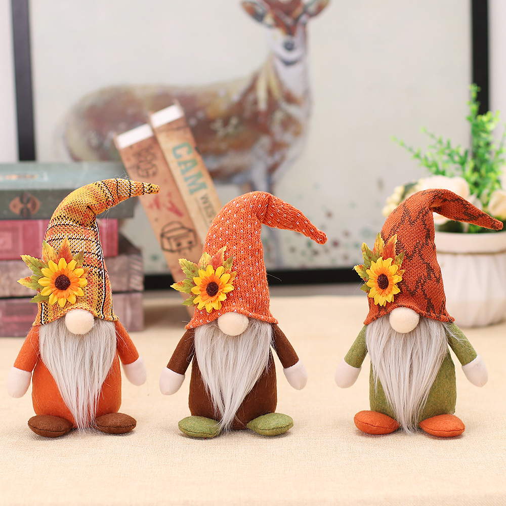 New Harvest Thanksgiving Sunflower Faceless Doll Dwarf Party Scene Decoration Home Decoration