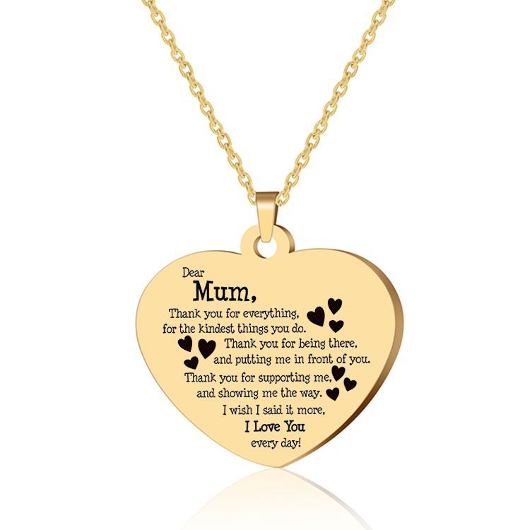Thanksgiving gift stainless steel heart-shaped pendant love necklace Mother's Day keychain